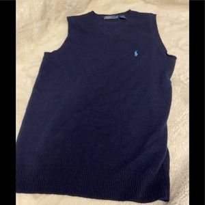 - Polo Ralph Lauren XL boys navy blue wool vest v-neck